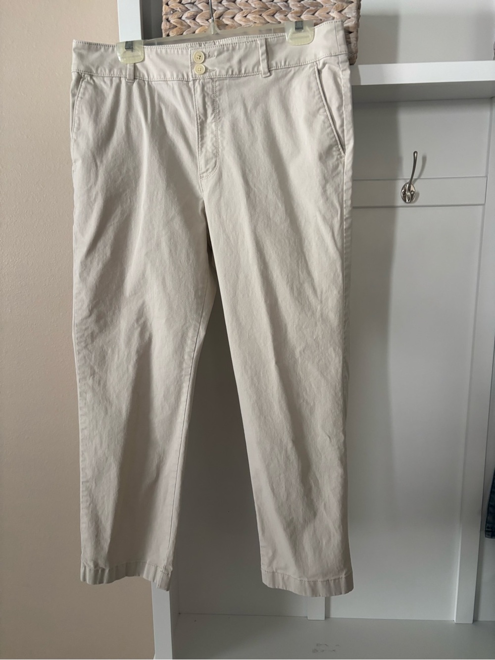 LOFT Straight Leg Pants in Light Beige